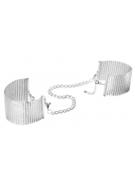 Серебристые наручники-браслеты Desir Metallique Handcuffs - Bijoux Indiscrets - купить с доставкой в Орле