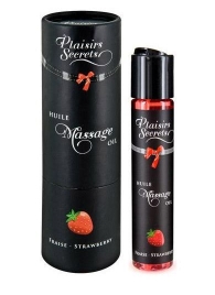 Массажное масло с ароматом клубники Huile de Massage Gourmande Fraise des Bois - 59 мл. - Plaisir Secret - купить с доставкой в Орле