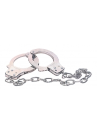 Наручники из металла с длинной цепочкой CHROME HANDCUFFS METAL HANDCUFFS W. KEY - NMC - купить с доставкой в Орле