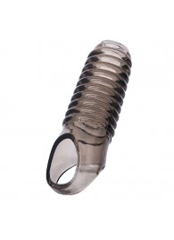 Дымчатая насадка с рёбрышками и подхватом мошонки ToyFa XLover - 12,5 см. - ToyFa - в Орле купить с доставкой