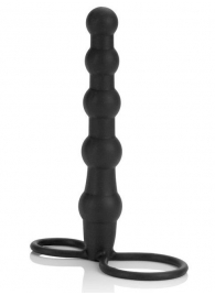 Насадка на пенис для двойного проникновения Silicone Beaded Double Rider - 14 см. - California Exotic Novelties - в Орле купить с доставкой