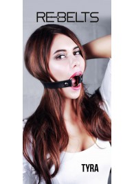 Чёрный кожаный чокер-кляп Tyra Black - Rebelts - купить с доставкой в Орле