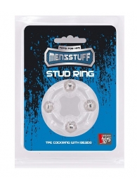 Эрекционное кольцо с 4 бусинами MENZSTUFF STUD RING CLEAR - Dream Toys - в Орле купить с доставкой