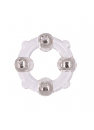 Эрекционное кольцо с 4 бусинами MENZSTUFF STUD RING CLEAR - Dream Toys - в Орле купить с доставкой