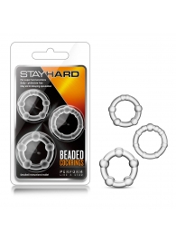 Набор из 3 прозрачных эрекционных колец Stay Hard Beaded Cockrings - Blush Novelties - в Орле купить с доставкой