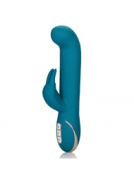 Бирюзовый вибратор с изогнутой головкой Jack Rabbit Signature Silicone Rocking  G  Rabbit - 20 см. - California Exotic Novelties