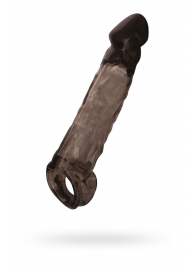 Чёрная насадка на пенис Tс подхватом - 19,5 см. - ToyFa - в Орле купить с доставкой