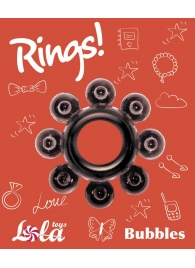 Чёрное эрекционное кольцо Rings Bubbles - Lola Games - в Орле купить с доставкой