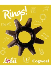 Чёрное эрекционное кольцо Rings Cogweel - Lola Games - в Орле купить с доставкой