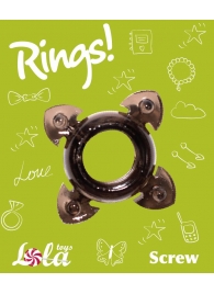 Чёрное эрекционное кольцо Rings Screw - Lola Games - в Орле купить с доставкой