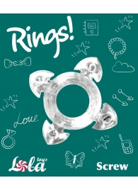 Прозрачное эрекционное кольцо Rings Screw - Lola Games - в Орле купить с доставкой