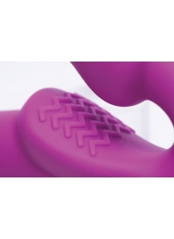 Ярко-розовый безремневой вибрострапон Evoke Vibrating Strapless Silicone Strap-on Dildo - XR Brands - купить с доставкой в Орле