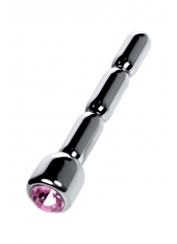 Серебристый уретральный плаг со стразом - 7 см. - ToyFa - купить с доставкой в Орле