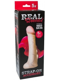 Реалистичная насадка с мошонкой REAL Standard - 18 см. - LOVETOY (А-Полимер) - купить с доставкой в Орле