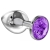 Малая серебристая анальная пробка Diamond Purple Sparkle Small с фиолетовым кристаллом - 7 см. - Lola Games - купить с доставкой в Орле