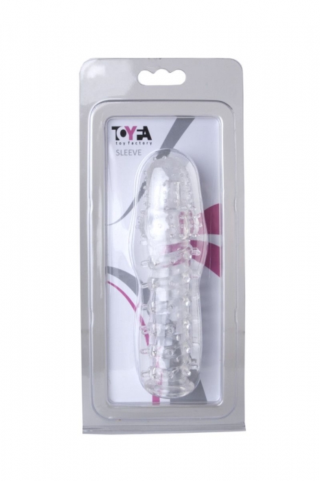 Прозрачная, закрытая насадка с шипами и точками - 13,5 см. - Toyfa Basic - в Орле купить с доставкой