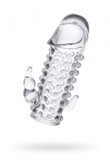 Гелевая прозрачная насадка с 2 отростками - 13 см. - Toyfa Basic - в Орле купить с доставкой