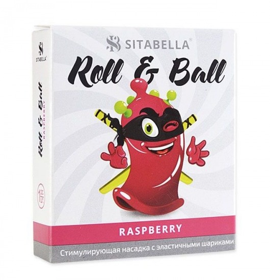 Стимулирующий презерватив-насадка Roll   Ball Raspberry - Sitabella - купить с доставкой в Орле