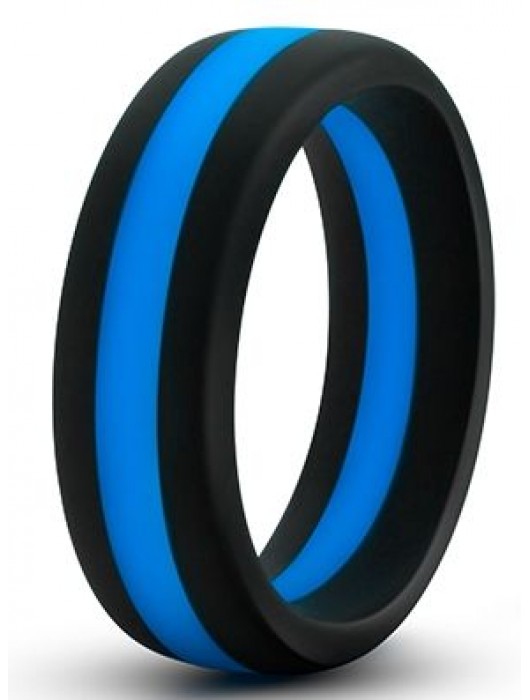 Черно-синее эрекционное кольцо Silicone Go Pro Cock Ring - Blush Novelties - в Орле купить с доставкой