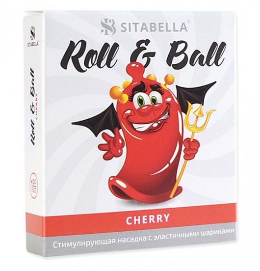 Стимулирующий презерватив-насадка Roll   Ball Cherry - Sitabella - купить с доставкой в Орле