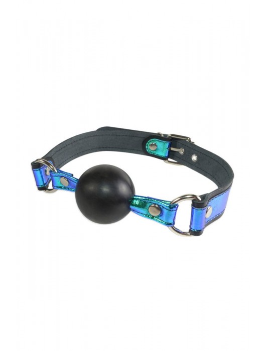 Кляп-шарик на чёрно-синих ремешках - Sitabella - купить с доставкой в Орле