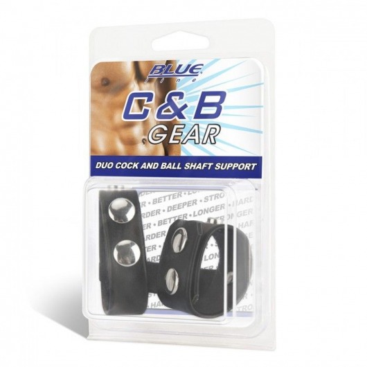 Двойной поддерживаюший ремень для пениса с заклепками - BlueLine - купить с доставкой в Орле