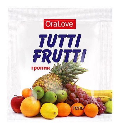 Пробник гель-смазки Tutti-frutti со вкусом тропических фруктов - 4 гр. - Биоритм - купить с доставкой в Орле