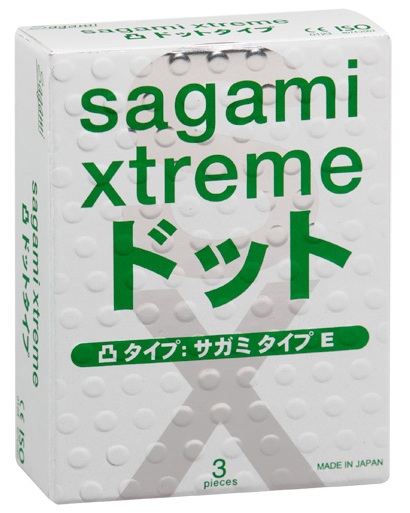 Презервативы Sagami Xtreme SUPER DOTS с точками - 3 шт. - Sagami - купить с доставкой в Орле