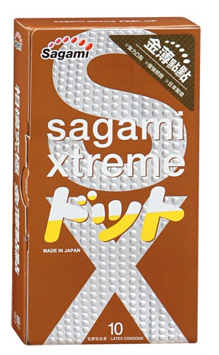 Презервативы Sagami Xtreme FEEL UP с точечной текстурой и линиями прилегания - 10 шт. - Sagami - купить с доставкой в Орле