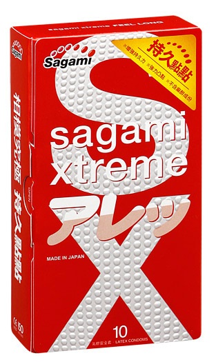 Утолщенные презервативы Sagami Xtreme Feel Long с точками - 10 шт. - Sagami - купить с доставкой в Орле