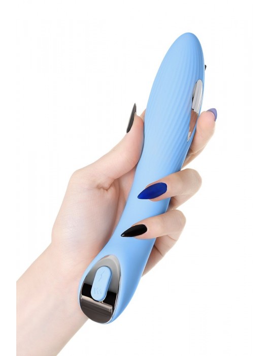 Голубой силиконовый вибратор с электростимуляцией TESLA G-POINT - 21 см. - ToyFa - купить с доставкой в Орле