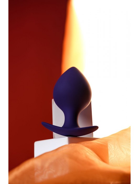 Фиолетовая силиконовая анальная пробка Glob - 10 см. - ToyFa