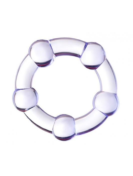 Фиолетовое эрекционное кольцо на пенис с бусинами - Штучки-дрючки - в Орле купить с доставкой