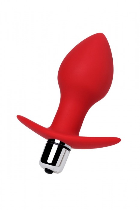 Красная анальная вибровтулка Glam - 9,7 см. - ToyFa