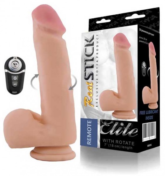 Перезаряжаемый ротатор с пультом ДУ - 18 см. - ToyFa купить в Орле с доставкой в Orgasmix.ru Перезаряжаемый ротатор с пультом ДУ - 18 см. - ToyFa