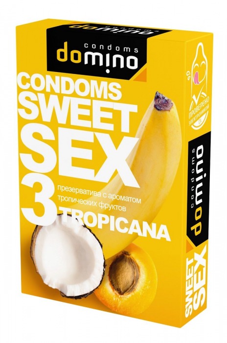 Презервативы для орального секса DOMINO Sweet Sex с ароматом тропических фруктов - 3 шт. - Domino - купить с доставкой в Орле