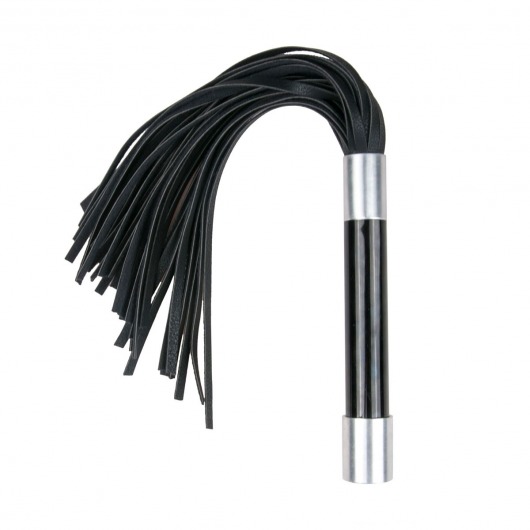 Черная плеть Easytoys Flogger With Metal Grip - 38 см. - Easy toys - купить с доставкой в Орле