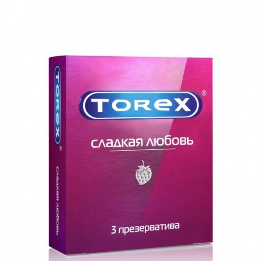 Презервативы Torex  Сладкая любовь  с ароматом клубники - 3 шт. - Torex - купить с доставкой в Орле