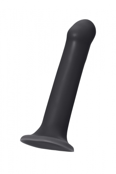 Черный фаллос на присоске Silicone Bendable Dildo L - 19 см. - Strap-on-me - купить с доставкой в Орле