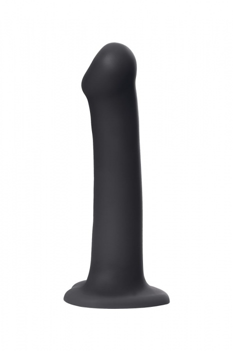 Черный фаллос на присоске Silicone Bendable Dildo L - 19 см. - Strap-on-me - купить с доставкой в Орле