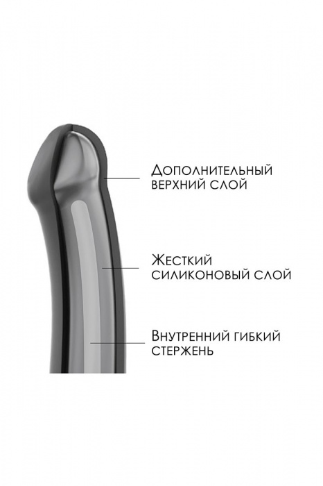 Черный фаллос на присоске Silicone Bendable Dildo L - 19 см. - Strap-on-me - купить с доставкой в Орле