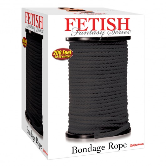 Черная веревка для связывания Bondage Rope - 60,9 м. - Pipedream - купить с доставкой в Орле