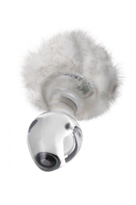 Стеклянная анальная втулка с хвостиком - 9,5 см. - Sexus - купить с доставкой в Орле