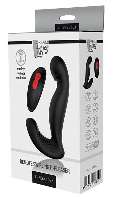 Черный вибромассажер простаты SWIRLING P-PLEASER - Dream Toys - в Орле купить с доставкой