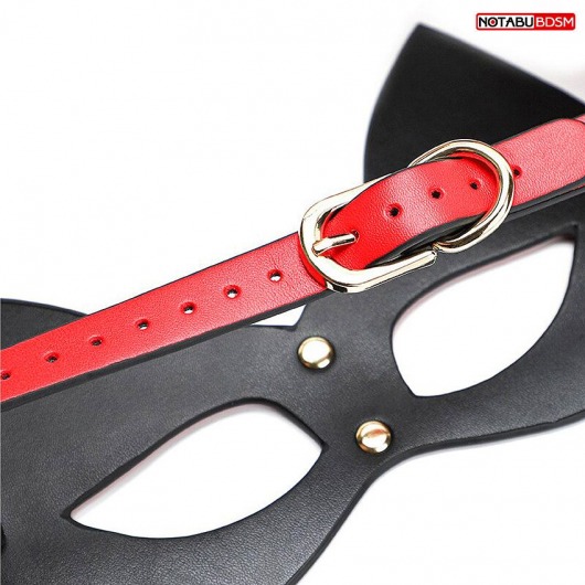 Красно-черная игровая маска с ушками - Notabu - купить с доставкой в Орле