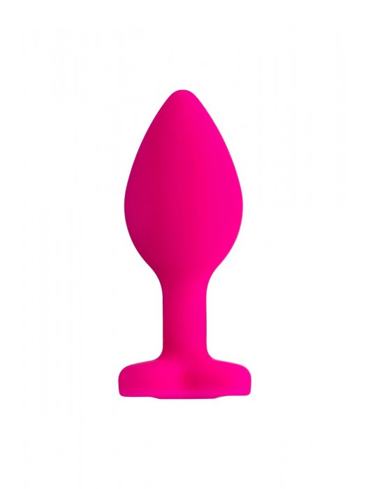 Розовая анальная втулка Diamond Heart с прозрачным кристаллом - 7 см. - ToyFa - купить с доставкой в Орле