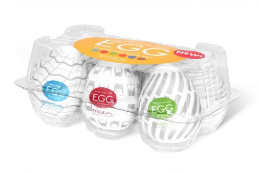 Набор из 6 мастурбаторов Tenga EGG Easy Beat с различным рельефом - Tenga - в Орле купить с доставкой