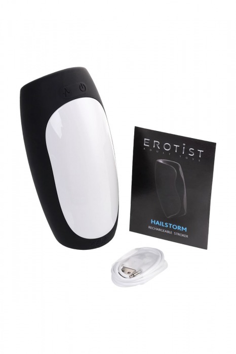 Черно-белый перезаряжаемый мастурбатор Erotist Hailstorm - Erotist Adult Toys - в Орле купить с доставкой