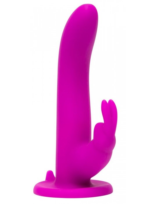 Лиловый страпон Rechargeable Vibrating Strap-On Harness Set - 17,6 см. - Happy Rabbit - купить с доставкой в Орле