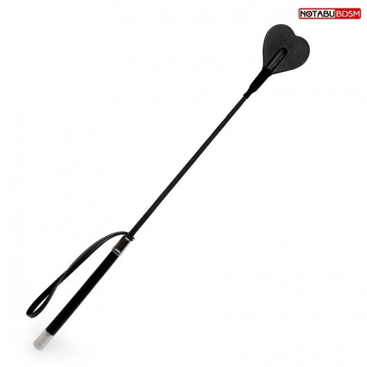 Черный стек с наконечником-сердечком - 54 см. - Notabu - купить с доставкой в Орле